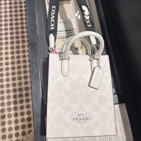 NWT Coach CP011 North South Mini Tote In Signature Canvas Silver/Glacier… - Picture 10 of 12